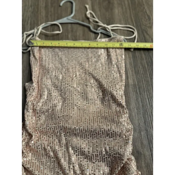 NWT HELLO MOLLY Gold/Bronze Sparkle Sequin Mini Dress Size‎ 6 Medium - Image 10