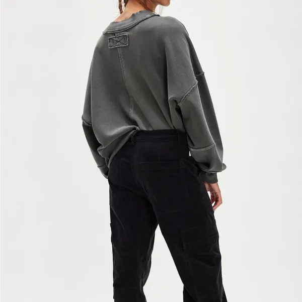 Free People We the Free Hi-Lo Pullover Black Gray XS NWT - Image 2