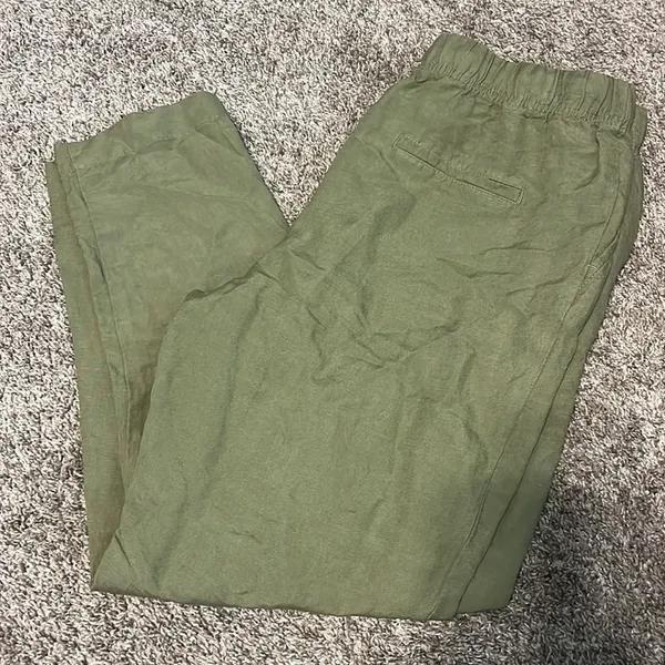 A New Day‎ High Waist Green Linen Blend Capri Pants - Image 12