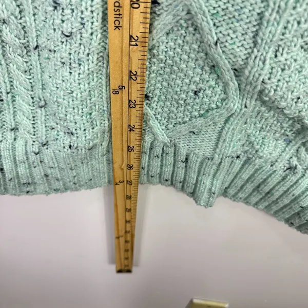 Talbots Mint Cable Knit Sweater L Fisherman‎ Old Money Coastal Grandma Preppy - Image 4