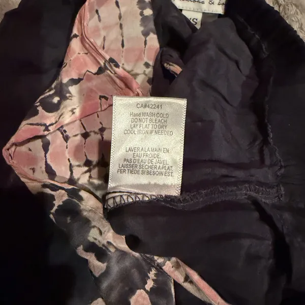 Young Fabulous & Broke Tie Dye Wide Leg Slit Pants Black Pink Rayon Boho XS - Image 8