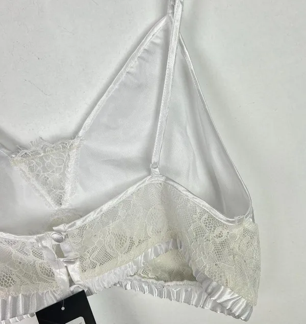 NWT Frederick's of Hollywood Delphine Satin Cropped Cami White Size Medium M T24 - Image 12