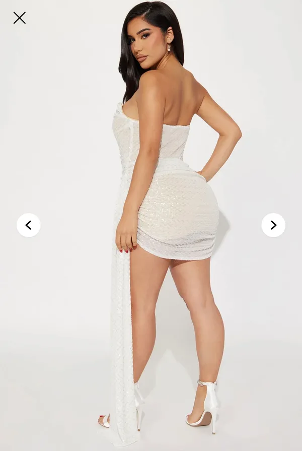 FashioNova White Sequin Mini Dress - Image 2