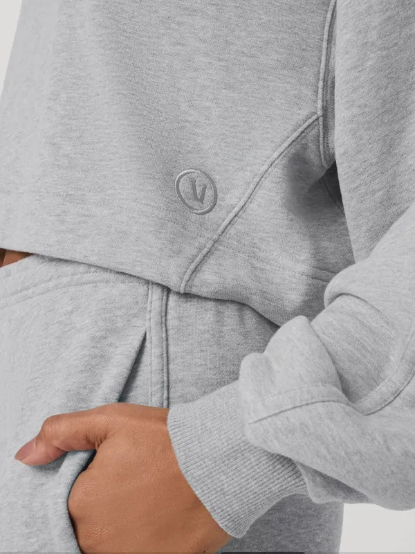 VUORI Sedona Pullover Hoodie Cropped Sweatshirt Light‎ Heather Grey - Image 3