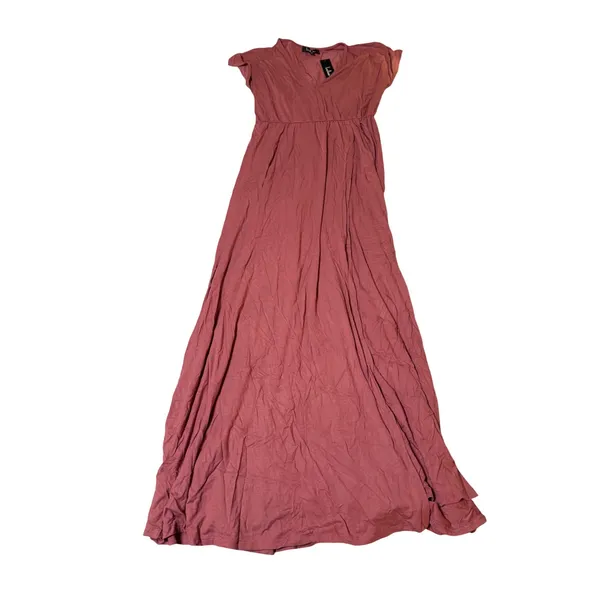 NWT Lulus Rusty Rose Pink V-Neck Jersey Knit Maxi Dress Size Medium Stretch - Image 3