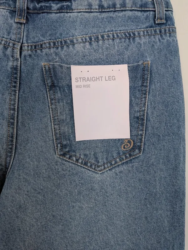 NWT Pearl Beaded Star Embellished Straight Leg Denim Jeans Sz 9 Medium Wash - Image 16