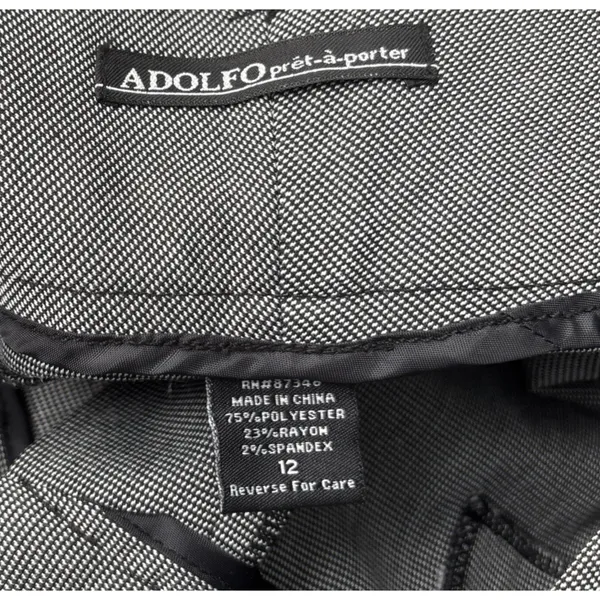 Adolfo Trouser Gauchos Pants Size 12 High Rise Career Wide Leg 90s Y2K Capris - Image 5