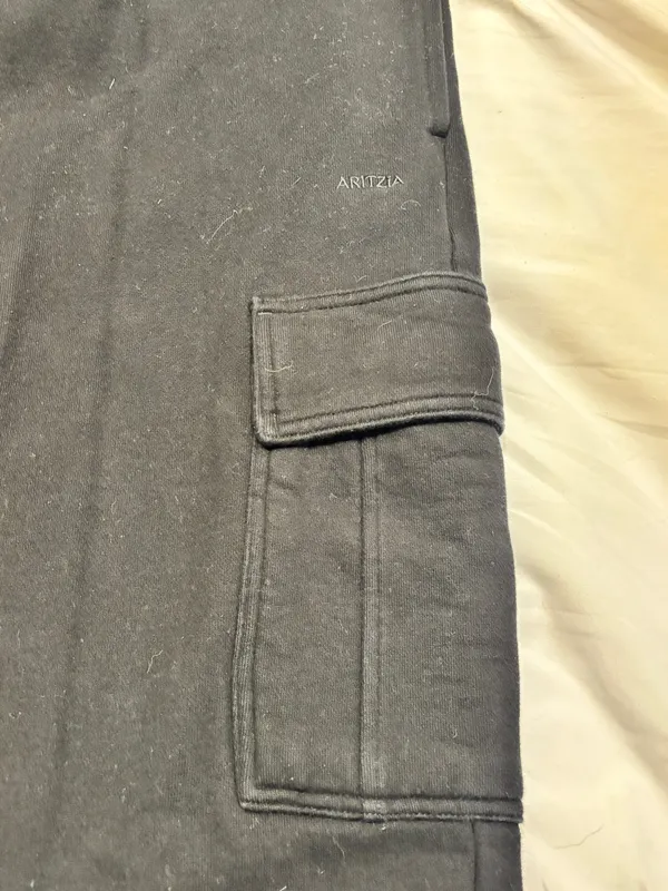 Black Aritzia Cozy Fleece Mega Cargo Sweatpants - Image 5