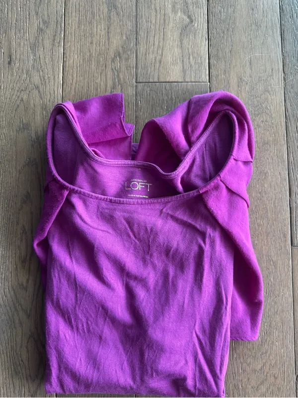 Ann Taylor Ruffle Shoulder Sleeveless Top - Magenta - Image 7