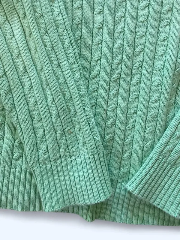 Mint green cable knit sweater size M by Duck Head - Image 7