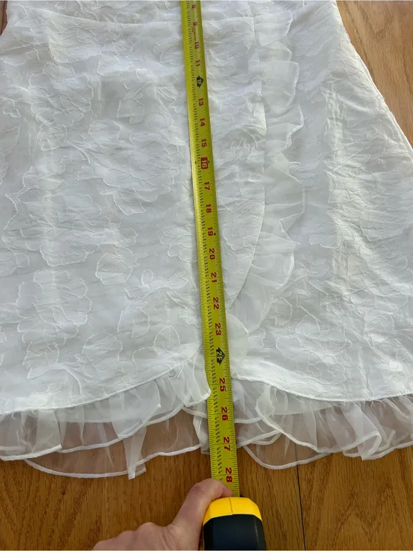 NWT Lulus Sweetness White Floral Jacquard Strapless Mini‎ Dress L Sorority Rush - Image 9