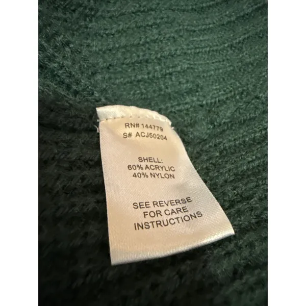 12th Tribe Green Rib Knit Long Sleeve Button Oversized Cardigan Sweater Top Sz M - Image 5