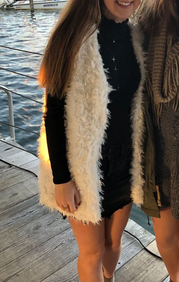 Papaya Fur Vest - Image 2