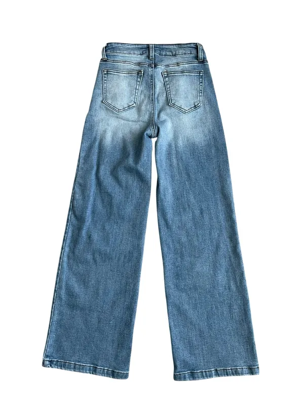 Fire & Rain High Ruse Wide Leg Jeans Women’s Size 7 Blue Denim Stretch - Image 4