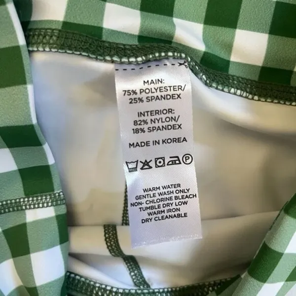Tuckernuck Trellis Gingham Biker Shorts M NWT Green White 6” High Waist Pockets - Image 7