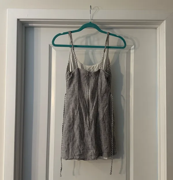 Abercrombie & Fitch 90’s Tank Gingham Linen Blend Mini Dress - Image 8