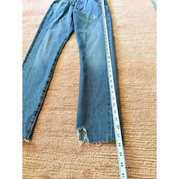 Levi’s Premium 501 Skinny High Rise Jeans Women’s 24x28 Blue Distressed Raw Hem - Image 8