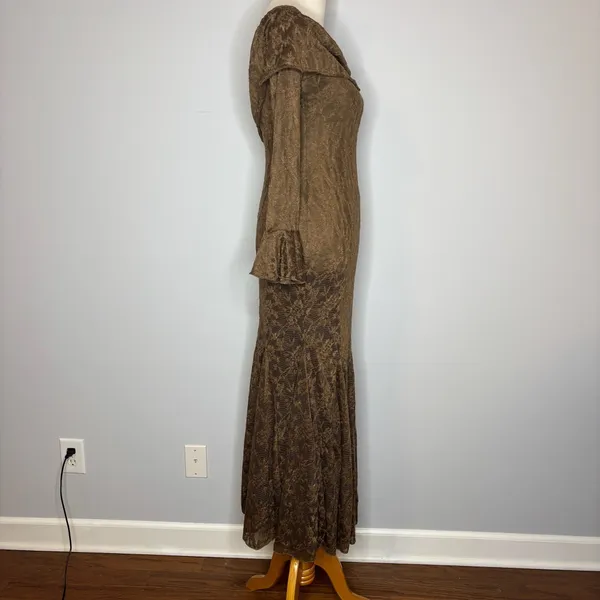 Fortunate One - Brown Here For Love Off Shoulder Mesh Maxi Dress - Image 6