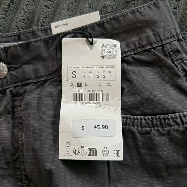 ZARA Charcoal Gray Cargo Mini Skirt - Image 4