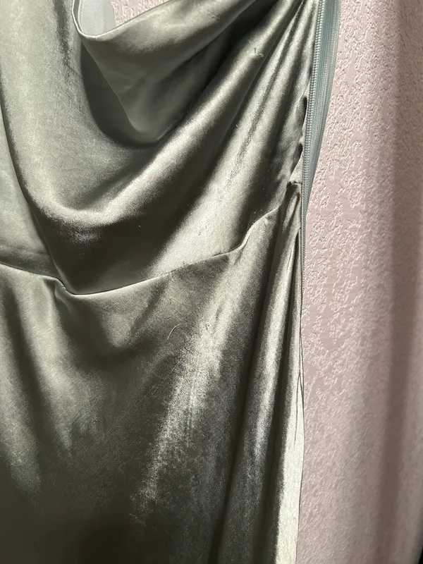 Billy J Satin Sage Green Dress - Image 4