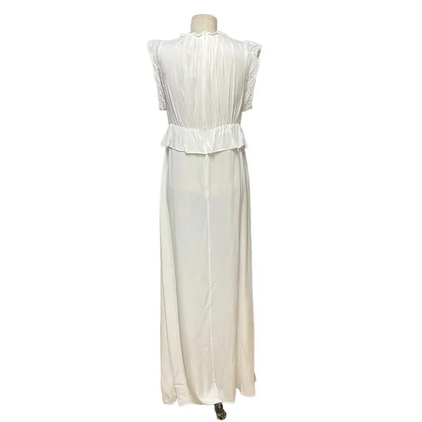 ByTimo White‎ Short Sleeve Ruffle Peplum Maxi Dress Size Medium - Image 9