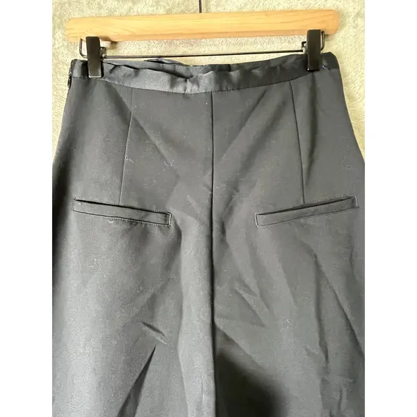 Anthropologie Corset Bow Pleated Wide Leg Pants Black High Rise Size 6 Chic - Image 4