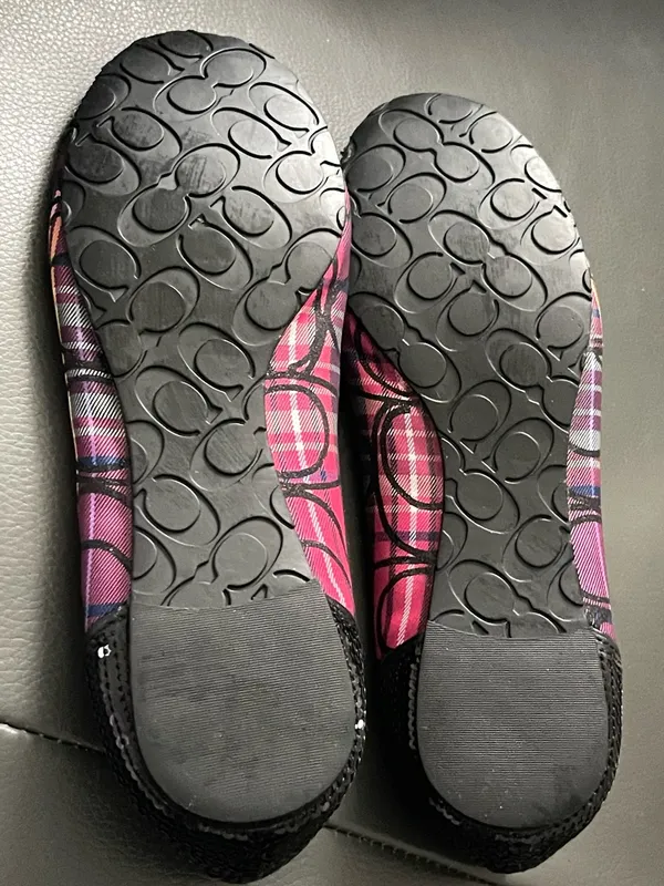Coach Womens Poppy Tartan Sequin Shoes Ballet Style Flats SZ 7B A2788 - Image 4