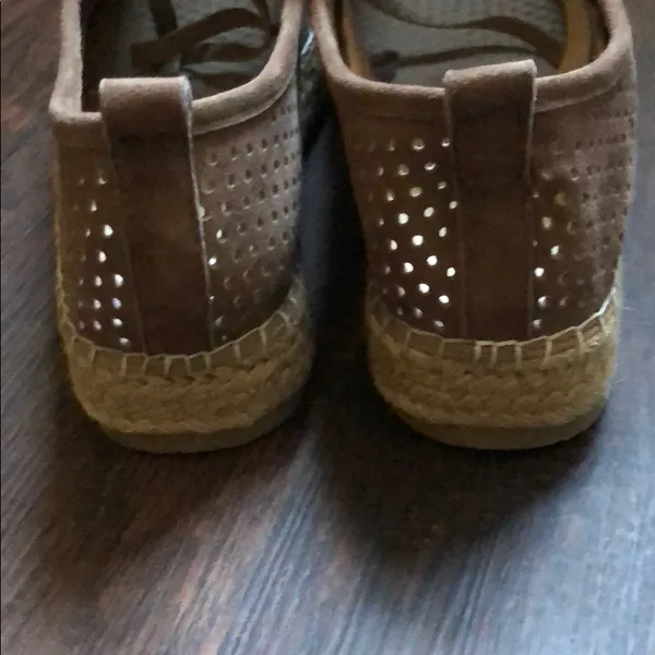 Catherine Malandrino Tan Laser Cut Leather Jute Platform Espadrille Sneakers 9 - Image 3