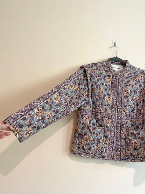Anthropologie Antik Batik Jacket Quilted Cotton Floral Size Small - Image 3