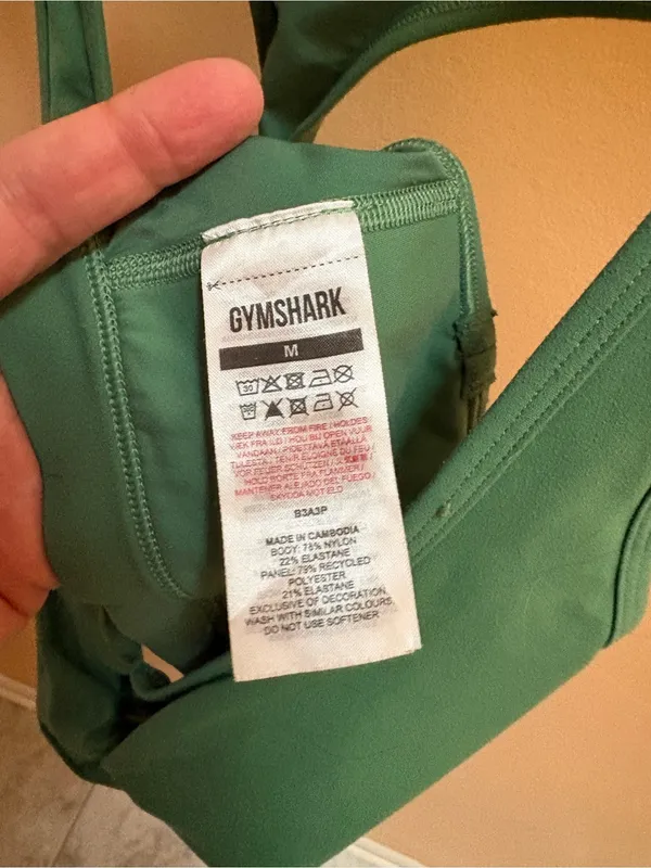 Gymshark x Whitney Simmons Sage Green Twist Front Sports Bra & Biker Shorts Set - Image 5