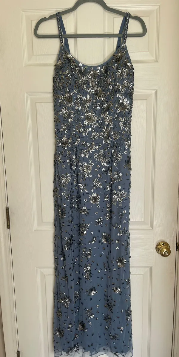 Floral Embellished Scoop Neck Evening Gown - Image 4