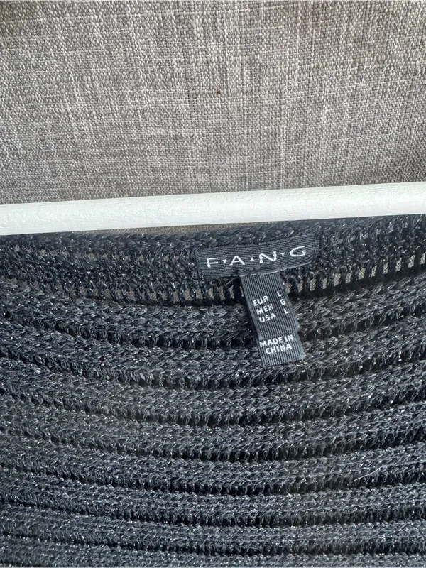 FANG Black Open-Knit Boatneck Sweater - Image 2