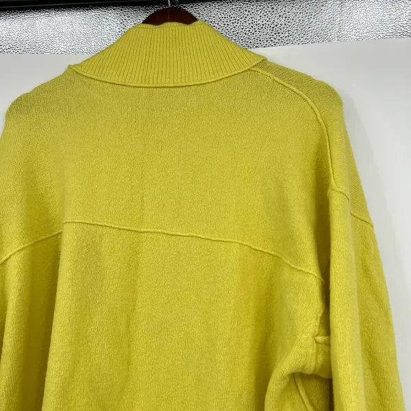 FREE PEOPLE Afterglow Lime Yellow Mock Neck oversized Sweater Top Size small - Image 5