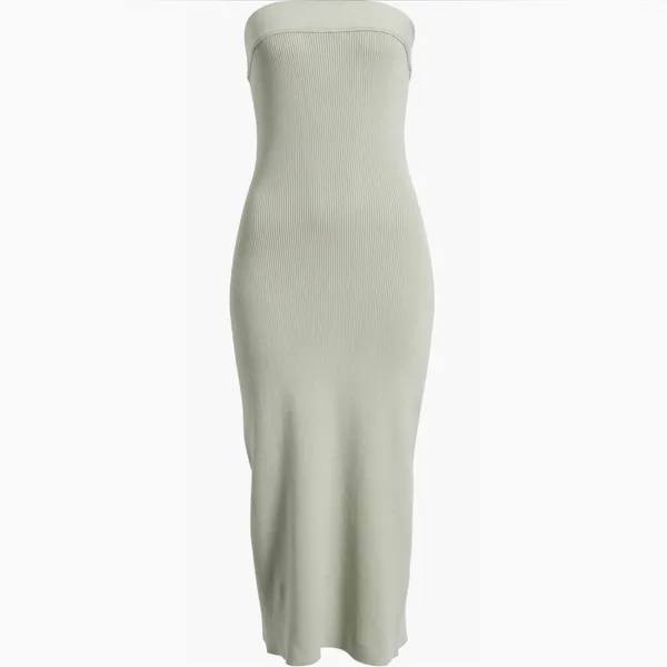 New! Free People Ravena Strapless Maxi Sweater Dress Lima Bean Size Large - Image 5