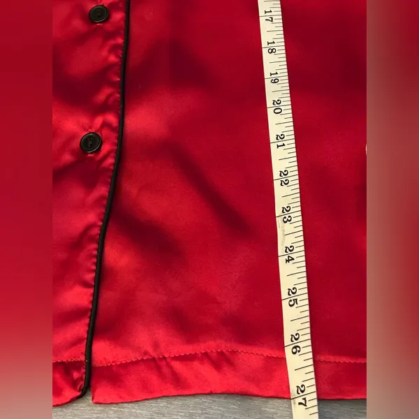 Linea Donatella Womens Satin Notch-Collar Pajama Set Size Large Color red - Image 8