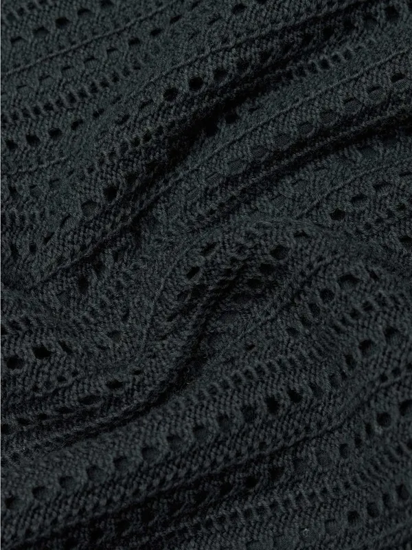 Aritzia Wilfred crochet pointelle knit midi skirt in black size XS - Image 2