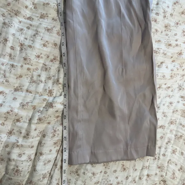 H&M High-Waist Wide Leg Satin Pants in Taupe - Image 6