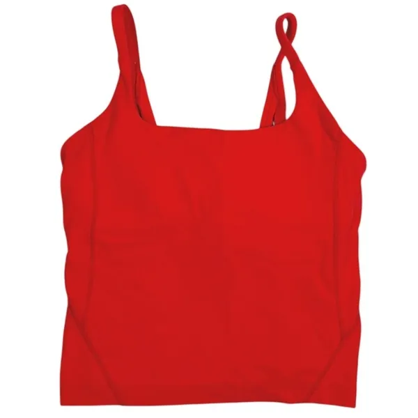 Lululemon Strappy Nulu Shelf Tank Top Size 2 Red Yoga Pilates Training Lounge - Image 2