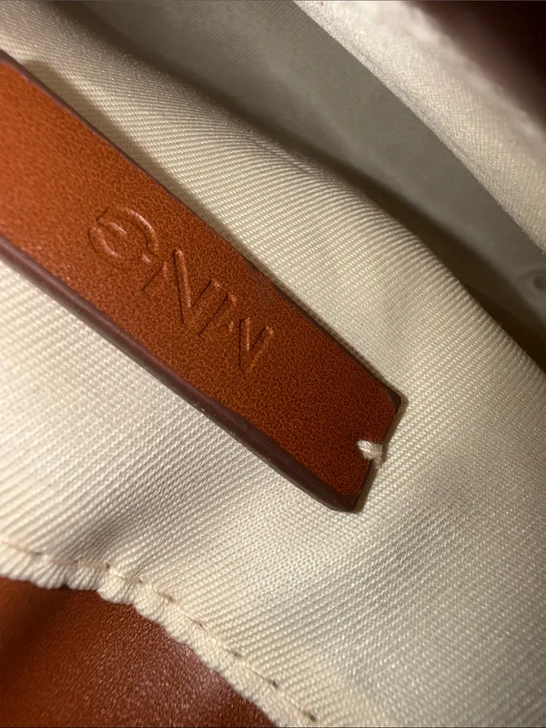 Mango Two-Tone Cream and Brown Crossbody Bucket Bag - Image 10