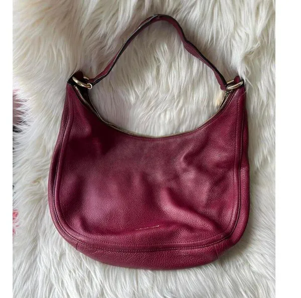 Michael Kors Leather Hobo Bag in Burgundy - Image 9
