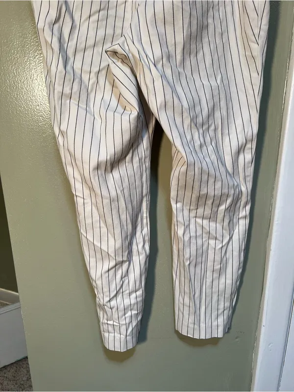 A New Day Women's Size 10 Zip Side Skinny Dress‎ Pant White Blue Gray Stripe - Image 7