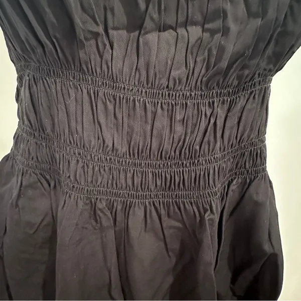 H&M Pleated Sleeveless Top Sz M Black Shirt Smocked H M HM - Image 2