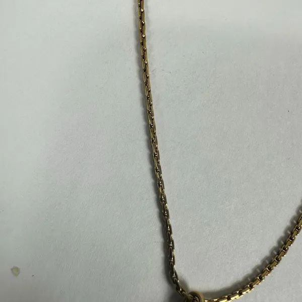 Christian‎ Dior Gold Tone Heart Shape Rhinestone Pendant Necklace - Image 7