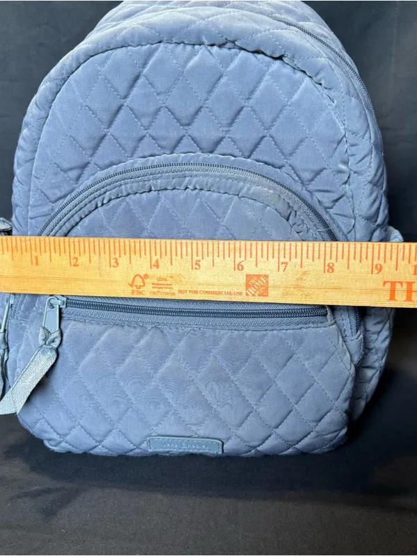 Vera Bradley Essential Compact Quilted Light Gray Mini Backpack - Image 10