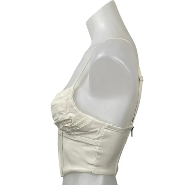 Princess Polly Beige Sleeveless Cami Pleated Bustier Corset Crop Top Size S - Image 3