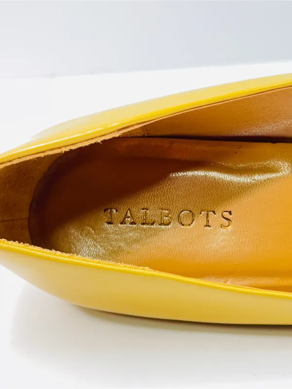 Talbots Tanish Patent Peep-Toe Flats Size 10-1/2 M with 1-1/2” Wedge Heel - Image 7