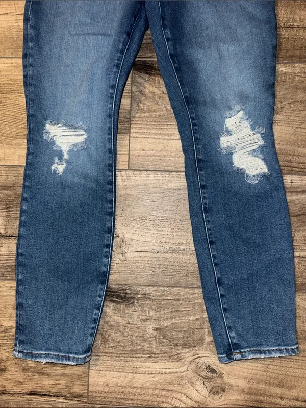 Good American Medium Blue Distressed Skinny Jeans - Image 2