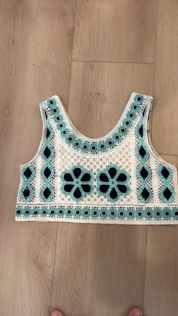 Papaya Crop Top Floral Blue - Image 2