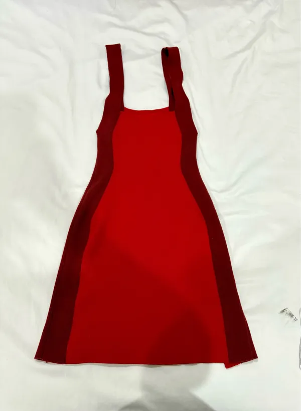 Solid & Striped The Marissa Colorblock Mini Dress Red Burgundy (Size S)⁠ - Image 5
