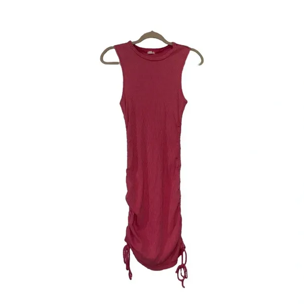 Garage Pink Side Scrunch Body con tank top mini dress // size small - Image 2